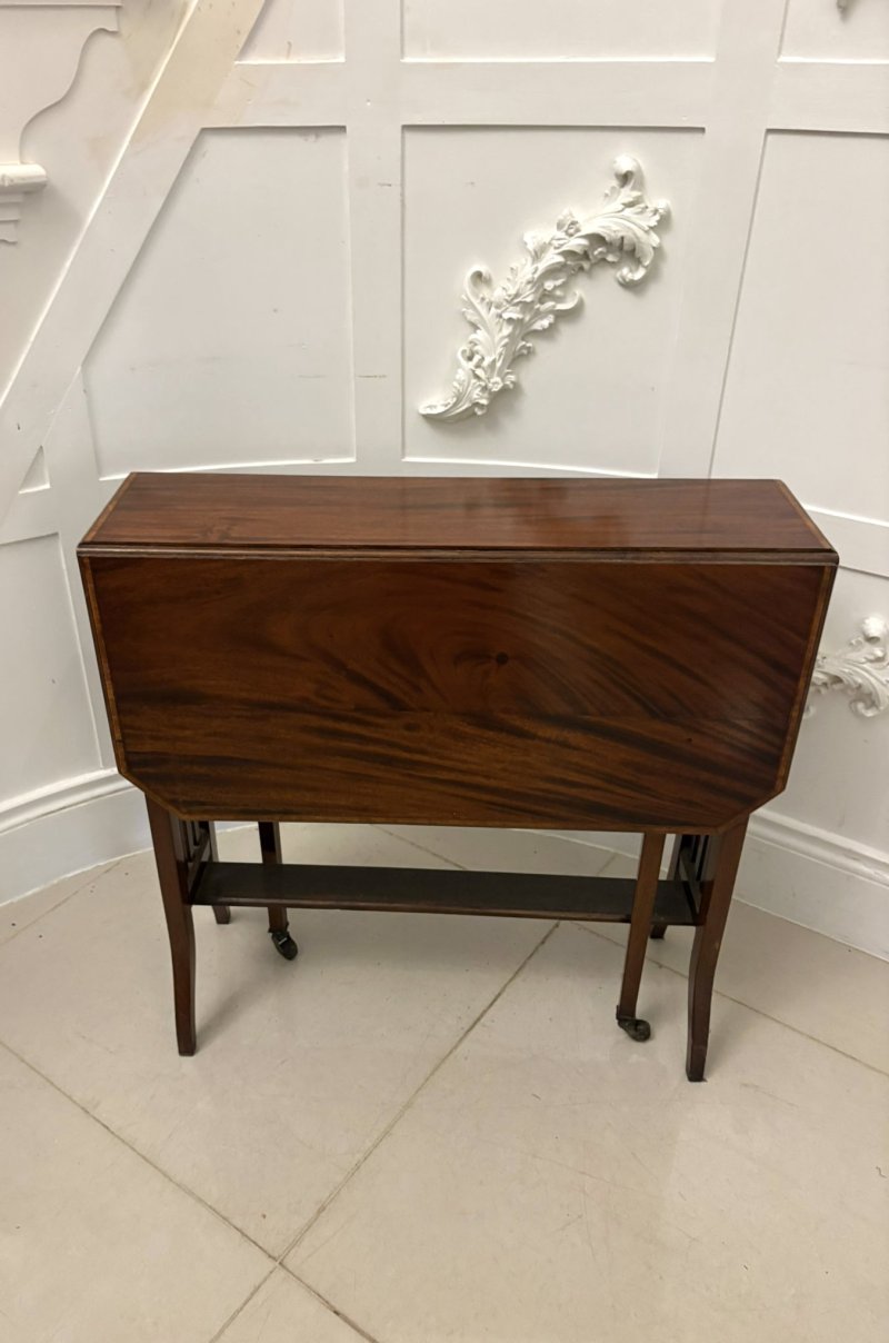 Antique Quality Edwardian Inlaid Mahogany Sutherland Table